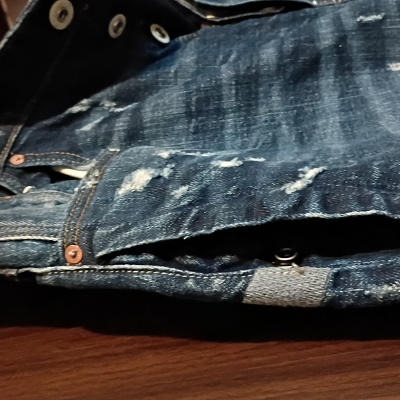 Women's Jeans Dark Blue Boyfriend Upcycled Patchwork, GSTAR. SALE - Picture 3 of 9